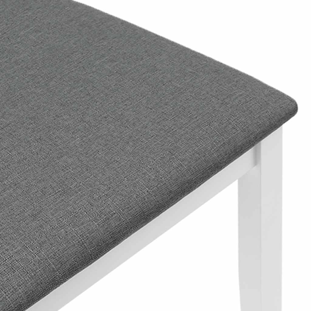 vidaXL Chaises de salle à manger avec coussins 2 pcs Blanc Bois d'hévéa massif
