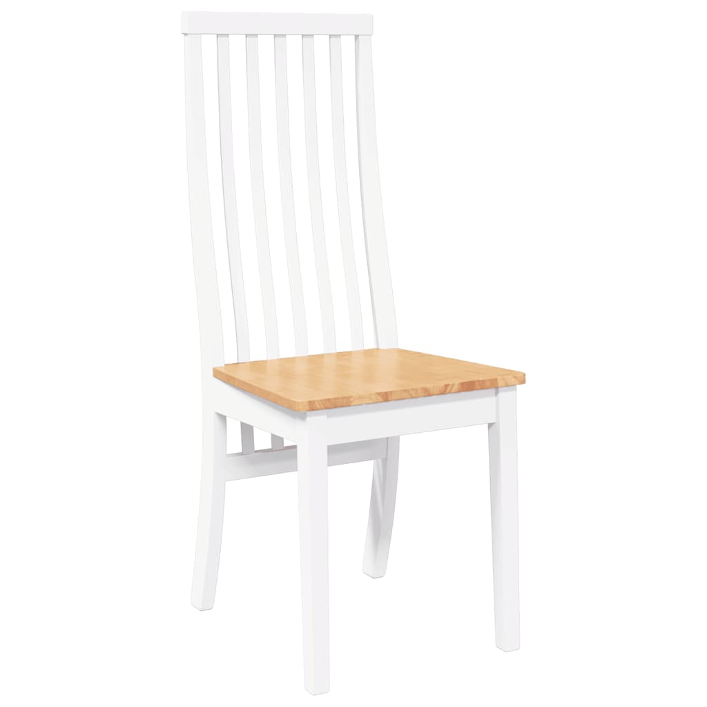 vidaXL Chaises de salle à manger 2 pcs Blanc Bois massif d'hévéa