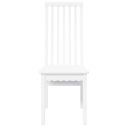 Esszimmerstühle 2 Stk. Weiß Massivholz Gummibaum