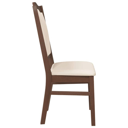 vidaXL Esszimmerstühle mit Kissen 2 Stk. Braun Massivholz Gummibaum