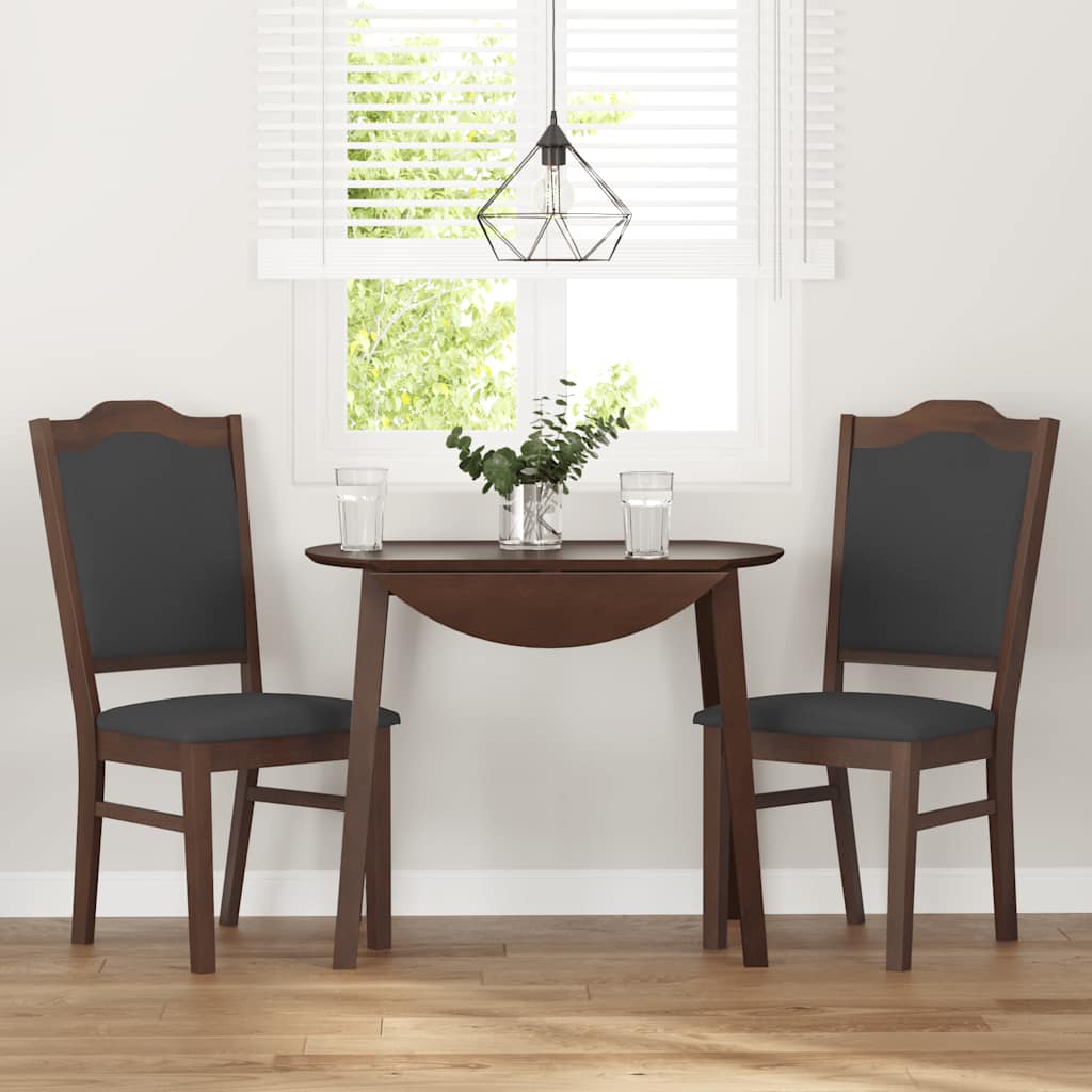 vidaXL Chaises de salle à manger avec coussins 2 pcs Marron Bois d'hévéa massif