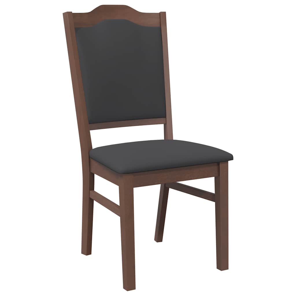vidaXL Chaises de salle à manger avec coussins 2 pcs Marron Bois d'hévéa massif