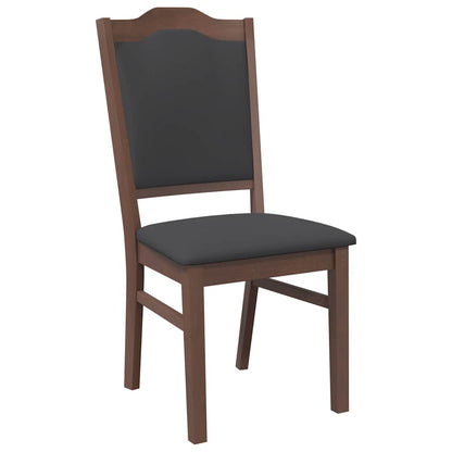 vidaXL Chaises de salle à manger avec coussins 2 pcs Marron Bois d'hévéa massif