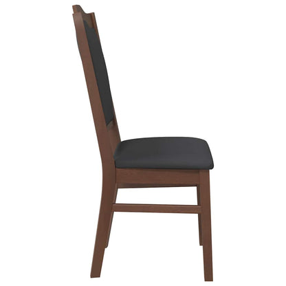 vidaXL Chaises de salle à manger avec coussins 2 pcs Marron Bois d'hévéa massif