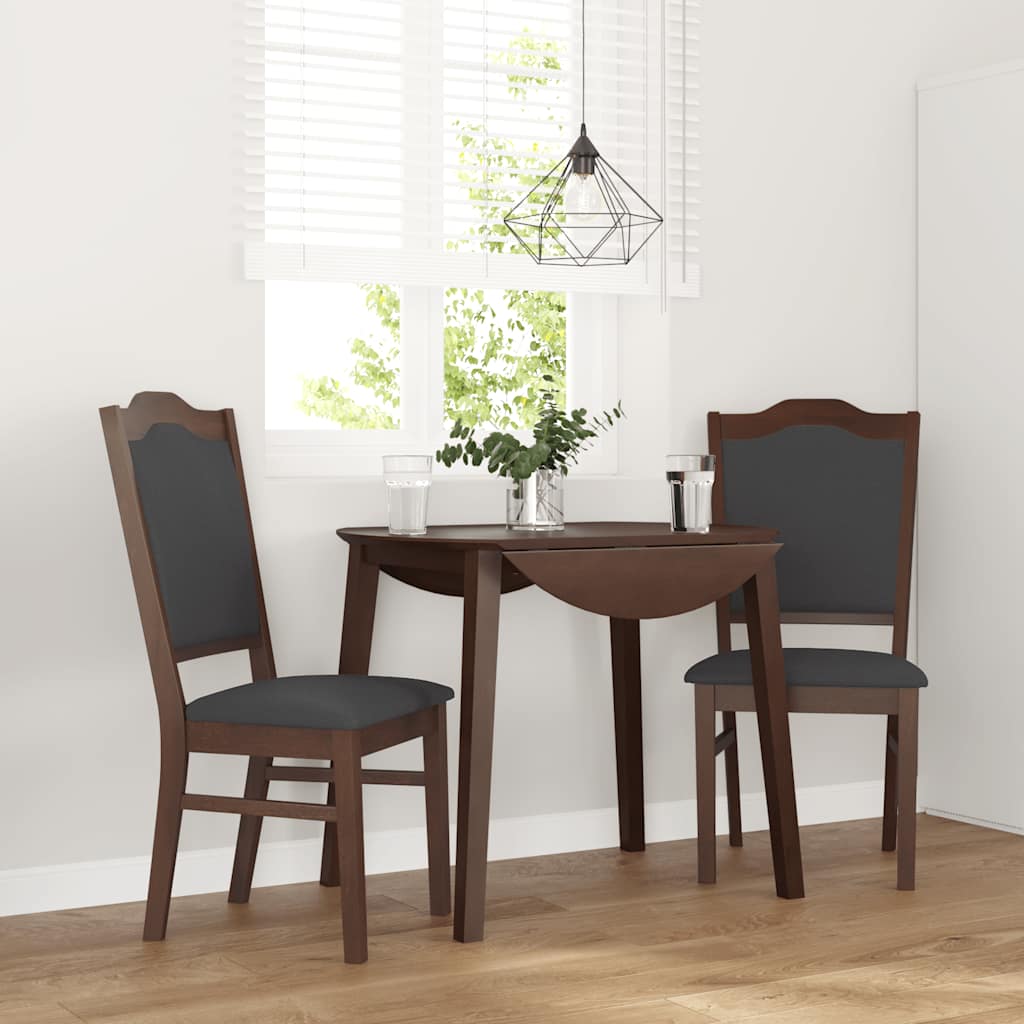 vidaXL Chaises de salle à manger avec coussins 2 pcs Marron Bois d'hévéa massif