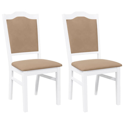 Esszimmerstühle mit Kissen 2 Stk. Weiß Massivholz Gummibaum