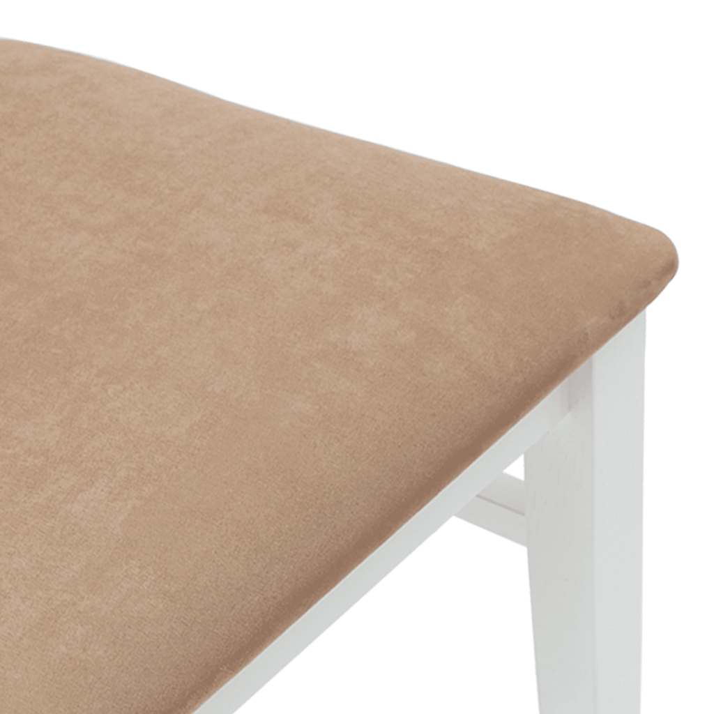 Esszimmerstühle mit Kissen 2 Stk. Weiß Massivholz Gummibaum