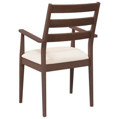 Esszimmerstühle mit Kissen 2 Stk. Braun Massivholz Gummibaum