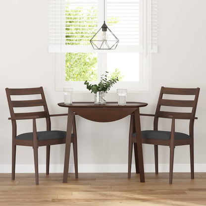 vidaXL Chaises de salle à manger avec coussins 2 pcs Marron Bois d'hévéa massif