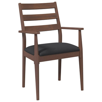 vidaXL Chaises de salle à manger avec coussins 2 pcs Marron Bois d'hévéa massif