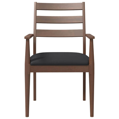 vidaXL Chaises de salle à manger avec coussins 2 pcs Marron Bois d'hévéa massif