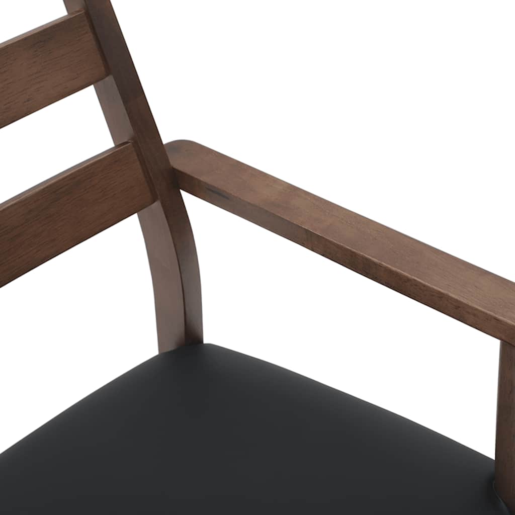 vidaXL Chaises de salle à manger avec coussins 2 pcs Marron Bois d'hévéa massif