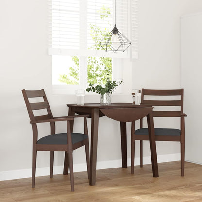 vidaXL Chaises de salle à manger avec coussins 2 pcs Marron Bois d'hévéa massif