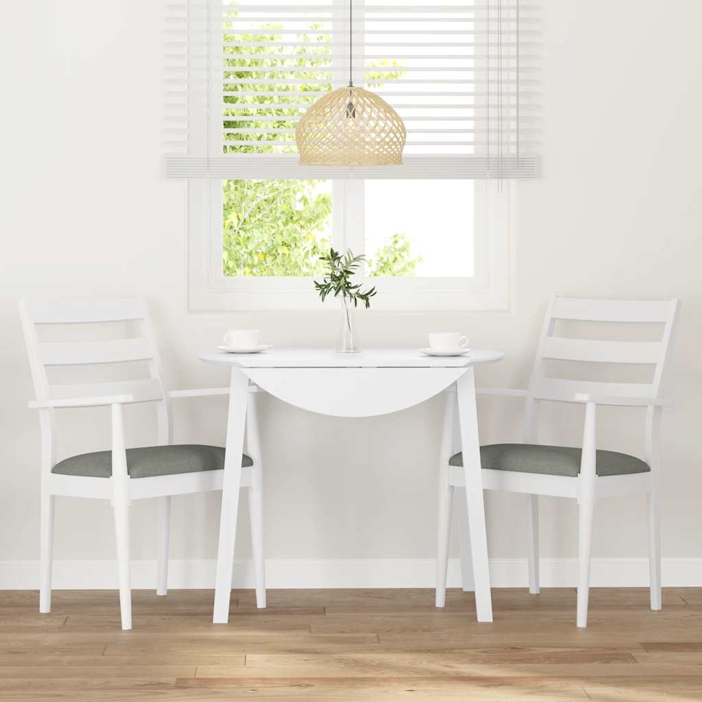 vidaXL Chaises de salle à manger avec coussins 2 pcs Blanc Bois d'hévéa massif