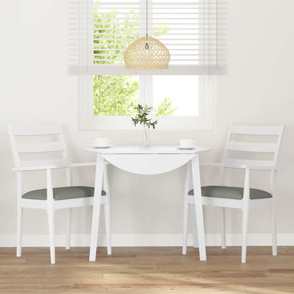 vidaXL Chaises de salle à manger avec coussins 2 pcs Blanc Bois d'hévéa massif