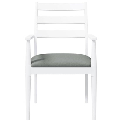 vidaXL Chaises de salle à manger avec coussins 2 pcs Blanc Bois d'hévéa massif