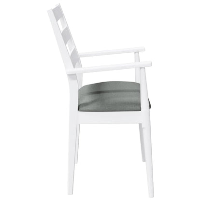 vidaXL Chaises de salle à manger avec coussins 2 pcs Blanc Bois d'hévéa massif