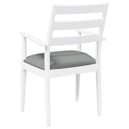 vidaXL Chaises de salle à manger avec coussins 2 pcs Blanc Bois d'hévéa massif