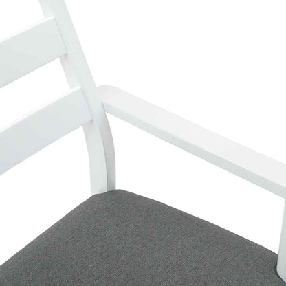 vidaXL Chaises de salle à manger avec coussins 2 pcs Blanc Bois d'hévéa massif