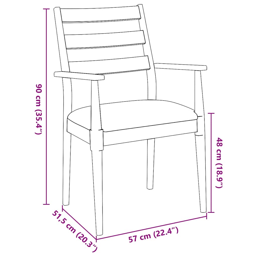 vidaXL Chaises de salle à manger avec coussins 2 pcs Blanc Bois d'hévéa massif