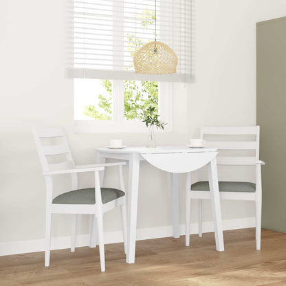 vidaXL Chaises de salle à manger avec coussins 2 pcs Blanc Bois d'hévéa massif