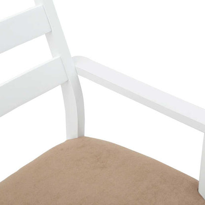 vidaXL Esszimmerstühle mit Kissen 2 Stk. Weiß Massivholz Gummibaum