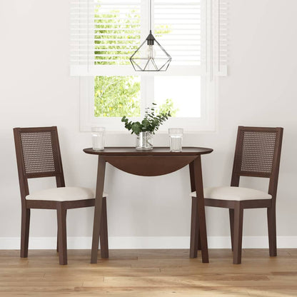 vidaXL Chaises de salle à manger avec coussins 2 pcs Marron Bois d'hévéa massif