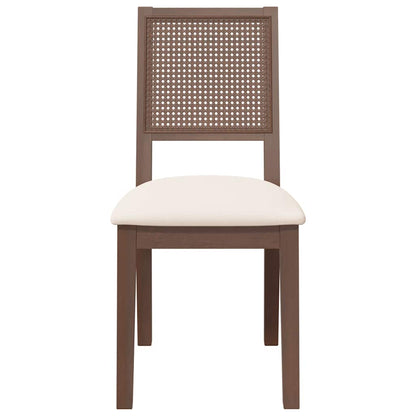 vidaXL Chaises de salle à manger avec coussins 2 pcs Marron Bois d'hévéa massif