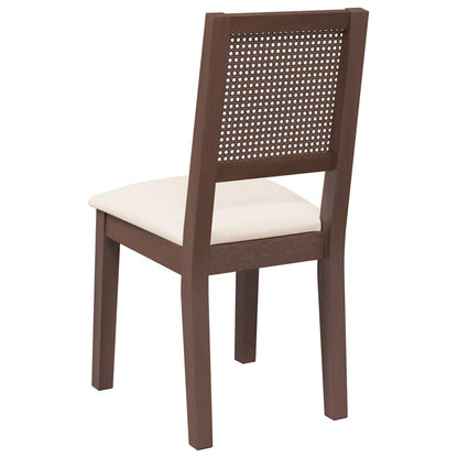 vidaXL Chaises de salle à manger avec coussins 2 pcs Marron Bois d'hévéa massif