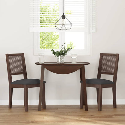 vidaXL Chaises de salle à manger avec coussins 2 pcs Marron Bois d'hévéa massif