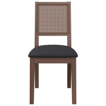 vidaXL Chaises de salle à manger avec coussins 2 pcs Marron Bois d'hévéa massif