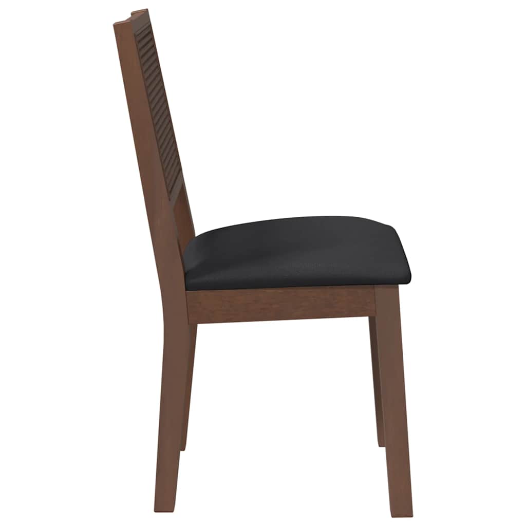 vidaXL Chaises de salle à manger avec coussins 2 pcs Marron Bois d'hévéa massif