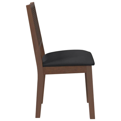 vidaXL Chaises de salle à manger avec coussins 2 pcs Marron Bois d'hévéa massif