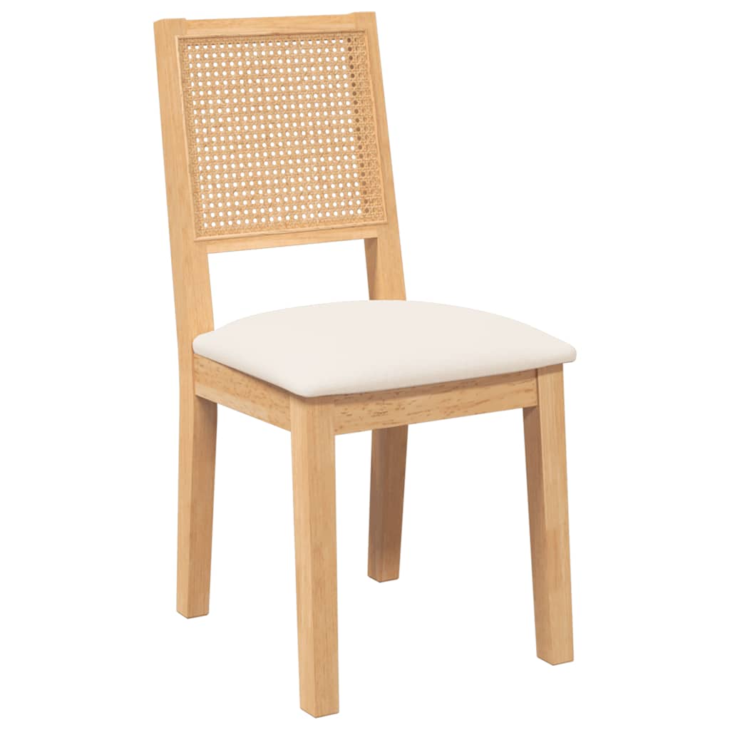 vidaXL Esszimmerstühle mit Kissen 2 Stk. Massivholz Gummibaum
