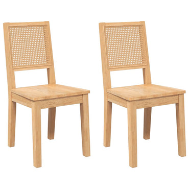 vidaXL Esszimmerstühle 2 Stk. Massivholz Gummibaum