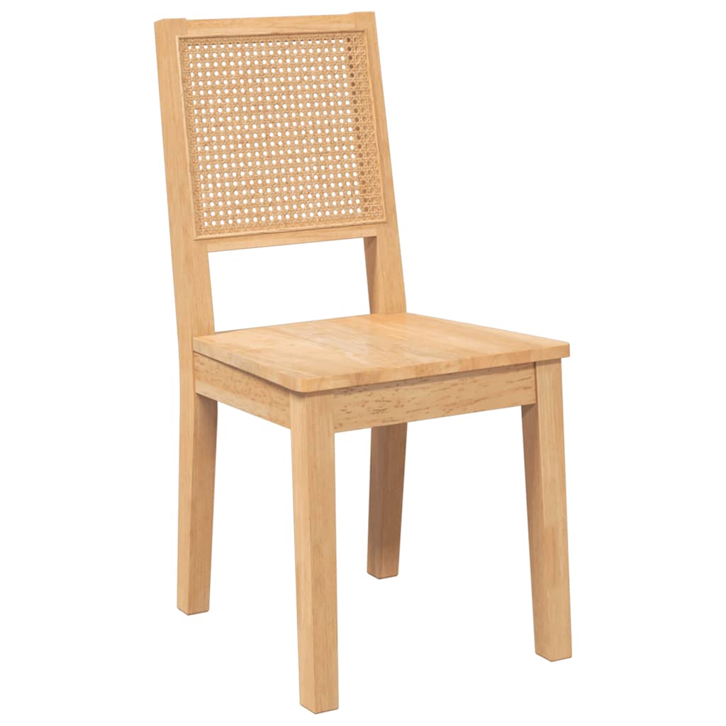 vidaXL Esszimmerstühle 2 Stk. Massivholz Gummibaum
