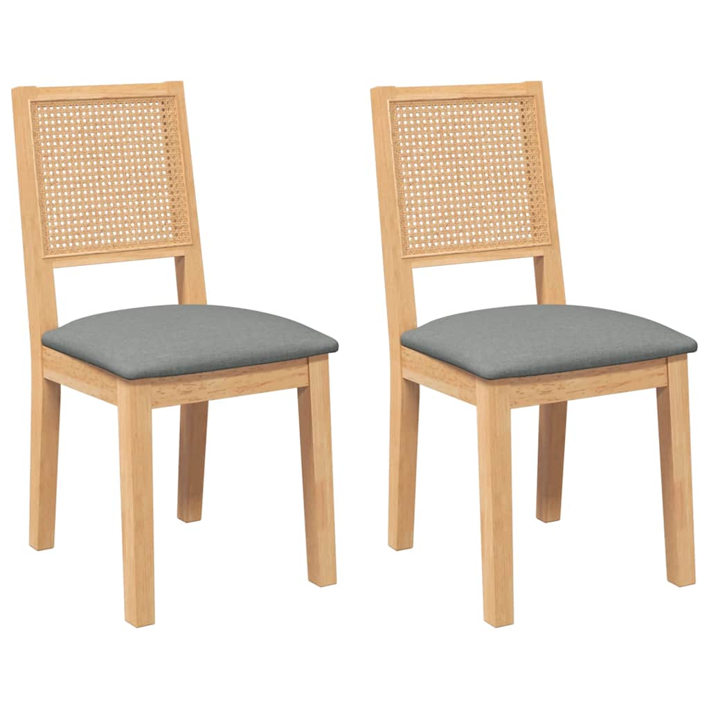 vidaXL Esszimmerstühle mit Kissen 2 Stk. Massivholz Gummibaum