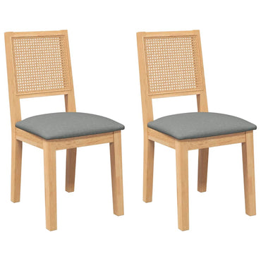 vidaXL Chaises de salle à manger avec coussins 2 pcs Bois d'hévéa massif