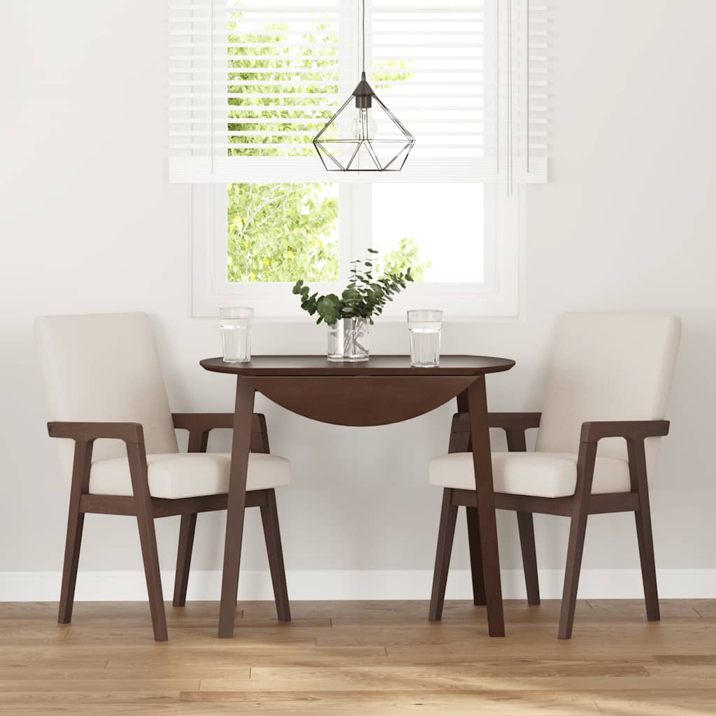 vidaXL Chaises de salle à manger avec coussins 2 pcs Marron Bois d'hévéa massif