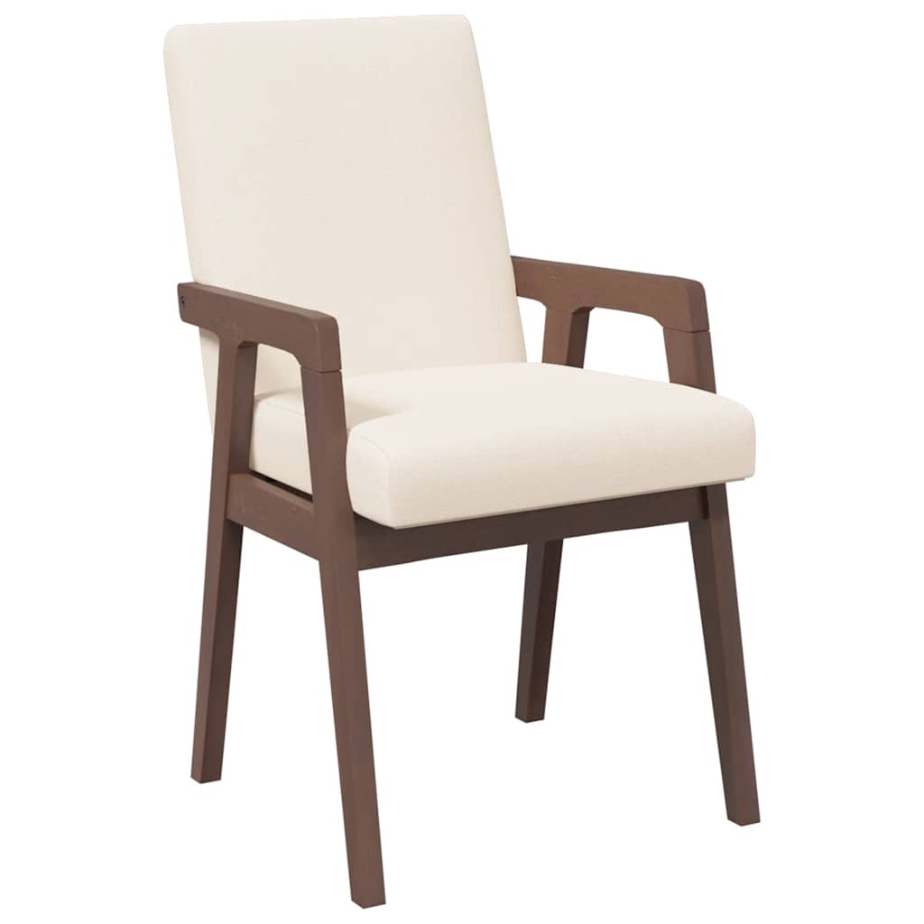 vidaXL Chaises de salle à manger avec coussins 2 pcs Marron Bois d'hévéa massif
