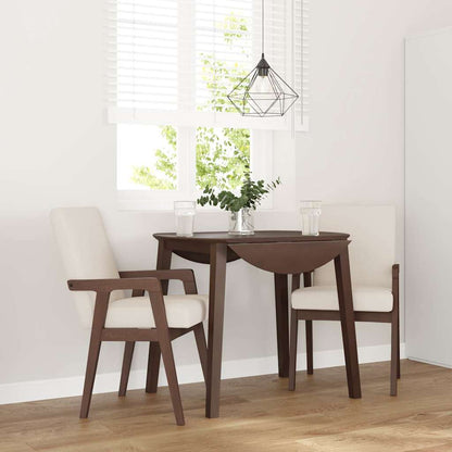 vidaXL Chaises de salle à manger avec coussins 2 pcs Marron Bois d'hévéa massif