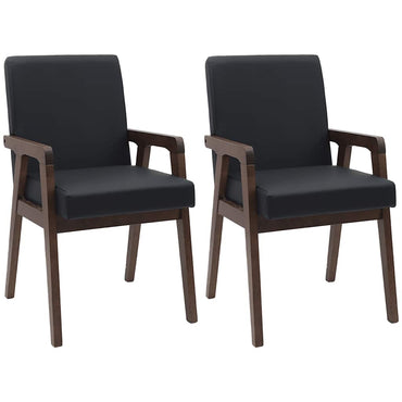 vidaXL Esszimmerstühle mit Kissen 2 Stk. Braun Massivholz Gummibaum