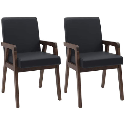 vidaXL Chaises de salle à manger avec coussins 2 pcs Marron Bois d'hévéa massif