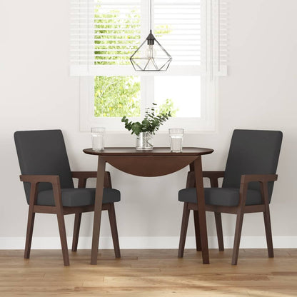 vidaXL Chaises de salle à manger avec coussins 2 pcs Marron Bois d'hévéa massif
