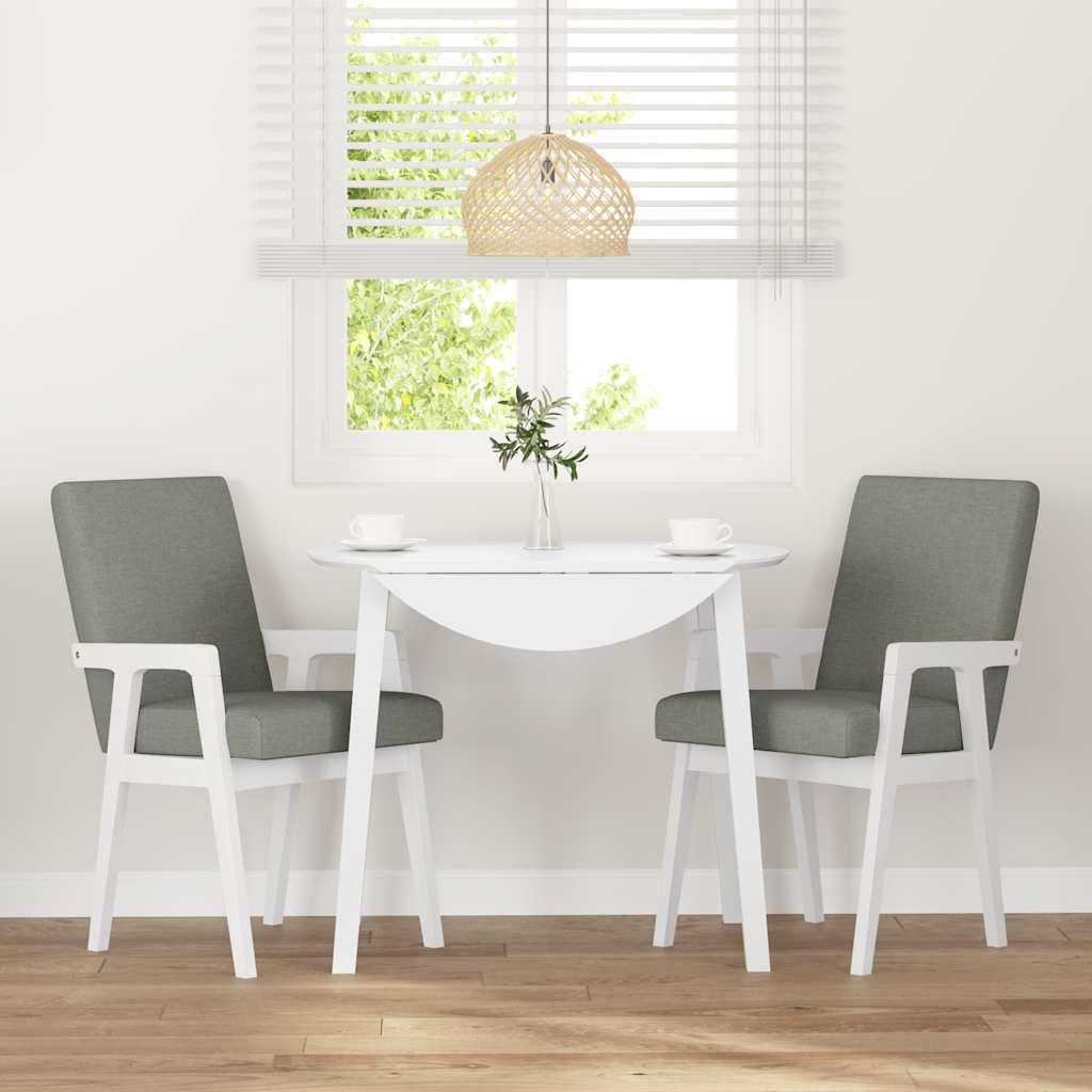 vidaXL Chaises de salle à manger avec coussins 2 pcs Blanc Bois d'hévéa massif
