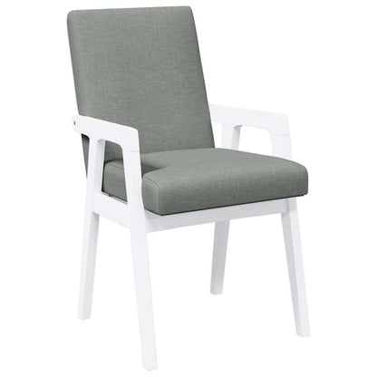 vidaXL Chaises de salle à manger avec coussins 2 pcs Blanc Bois d'hévéa massif