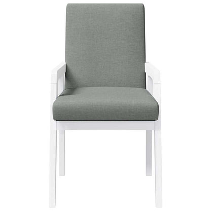 vidaXL Chaises de salle à manger avec coussins 2 pcs Blanc Bois d'hévéa massif