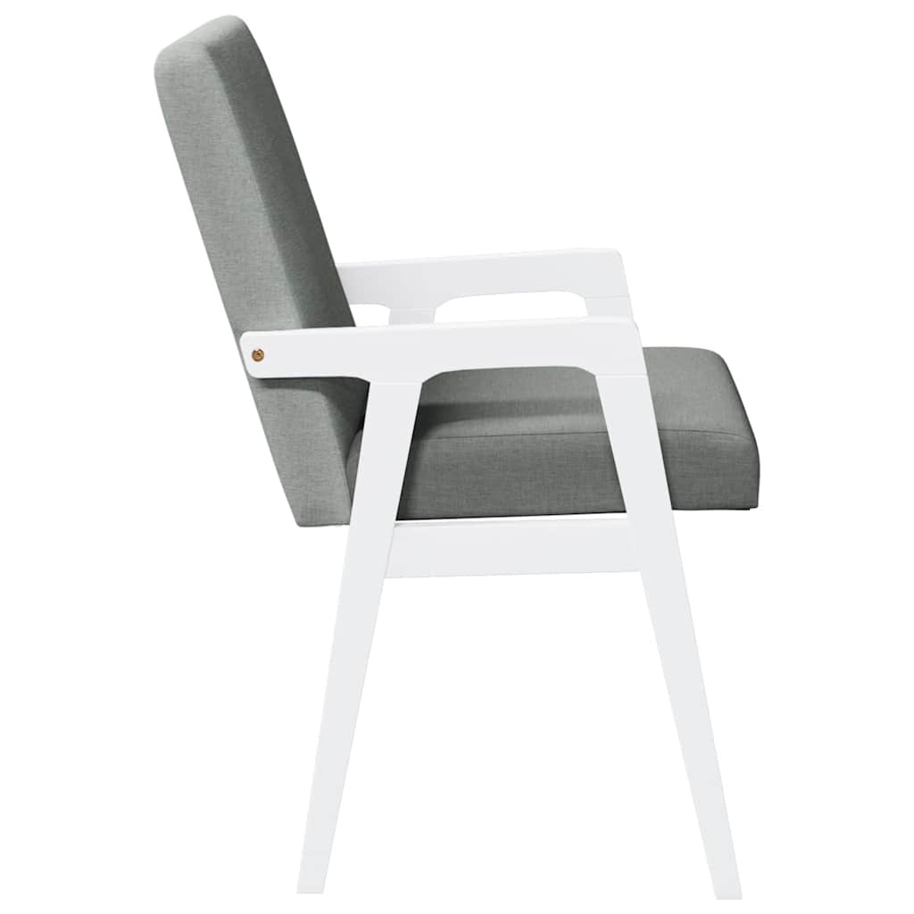 vidaXL Chaises de salle à manger avec coussins 2 pcs Blanc Bois d'hévéa massif