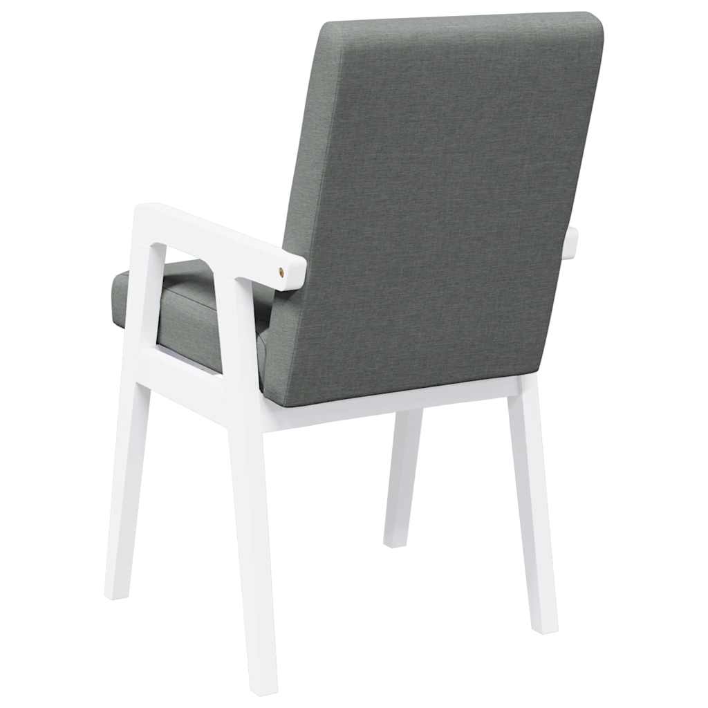 vidaXL Chaises de salle à manger avec coussins 2 pcs Blanc Bois d'hévéa massif