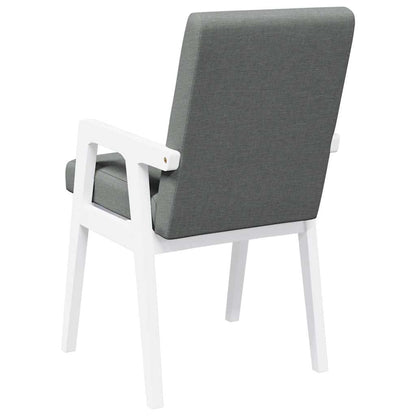 vidaXL Chaises de salle à manger avec coussins 2 pcs Blanc Bois d'hévéa massif